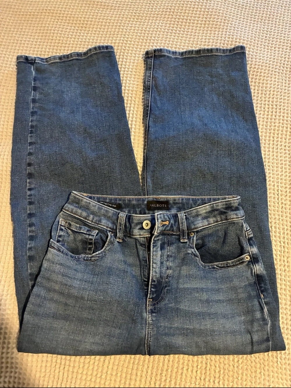 Talbots Wide Leg Cropped Denim Jeans, Stretch, Size 2